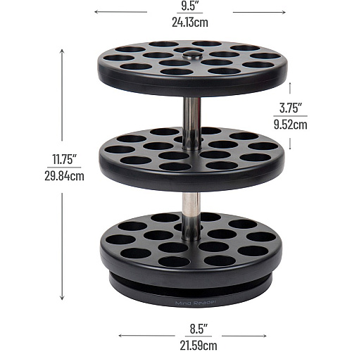 Mind Reader Anchor 3-Tier Single Serve Pod Carousel 45 x Coffee Pod - 3 Tier(s) - 11.75" Height x 9.50" Width x 9.50" Depth - Counter - Heavy Duty, Rubber Grip, Durable - Black - Plastic - 1 Each (PODSUS45)