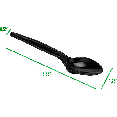 Mind Reader Cutlery Dispenser Utensil Refill Spoon - Kitchen, Breakroom - Black - 100 / Pack (PSPOON100)