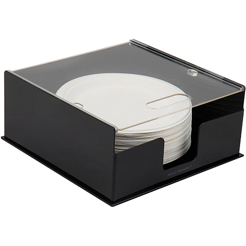 Mind Reader Foundation Covered Plate Dispenser 12.7" Height x 27.9" Width x 27.9" Depth - Black - Plastic - 1 Each (PSTOR)