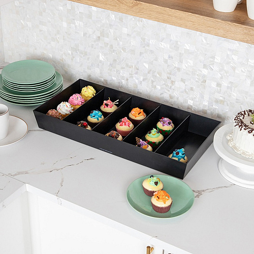 Mind Reader 5-Compartment Snack Organizer 5 Compartment(s) - Lightweight - Black - 1 Each (SNACKORGT)