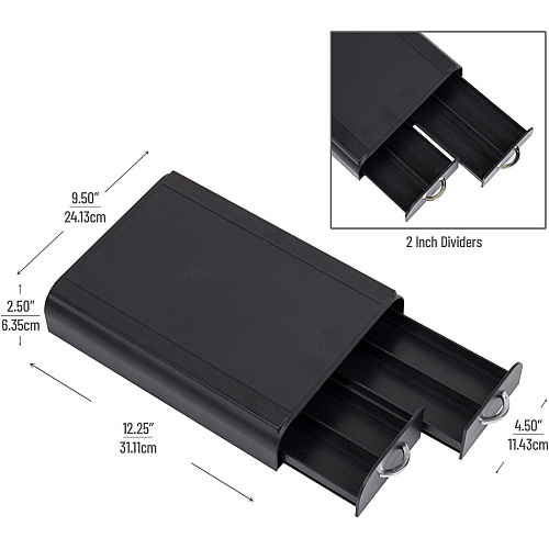 Mind Reader Anchor Coffee Pod Organizer 24 x Coffee Pod - 3 Drawer(s) - 2.50" Height x 9.50" Width x 12.25" Length - Counter - Heavy Duty, Easy to Clean, Rubber Grip, Compact, Lightweight, Durable - Black - Plastic - 1 Each (TRY2DR)
