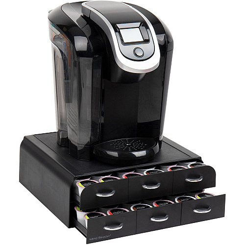 Mind Reader Anchor Coffee Pod Organizer 72 x Coffee Pod - 6 Drawer(s) - 2 Tier(s) - 4.75" Height x 14" Width x 12.25" Length - Counter - Heavy Duty, Easy to Clean, Rubber Grip, Compact, Lightweight, Durable - Black - Plastic - 1 Each (TRY6PC)
