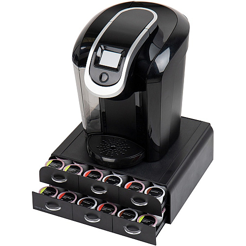 Mind Reader Anchor Coffee Pod Organizer 72 x Coffee Pod - 6 Drawer(s) - 2 Tier(s) - 4.75" Height x 14" Width x 12.25" Length - Counter - Heavy Duty, Easy to Clean, Rubber Grip, Compact, Lightweight, Durable - Black - Plastic - 1 Each (TRY6PC)