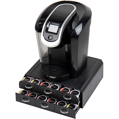 Mind Reader Anchor Coffee Pod Organizer 72 x Coffee Pod - 6 Drawer(s) - 2 Tier(s) - 4.75" Height x 14" Width x 12.25" Length - Counter - Heavy Duty, Easy to Clean, Rubber Grip, Compact, Lightweight, Durable - Black - Plastic - 1 Each (TRY6PC)