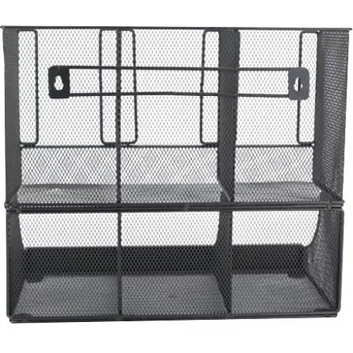 Mind Reader 6-Compartment Coffee Condiment Organizer 6 Compartment(s) - 2 Tier(s) - 11.05" Height x 12.80" Width x 6.30" Length - Counter, Desktop, Tabletop - Durable, Lightweight, Easy to Clean, Food Safe - Black - Metal Mesh - 1 Each (UPMESH)