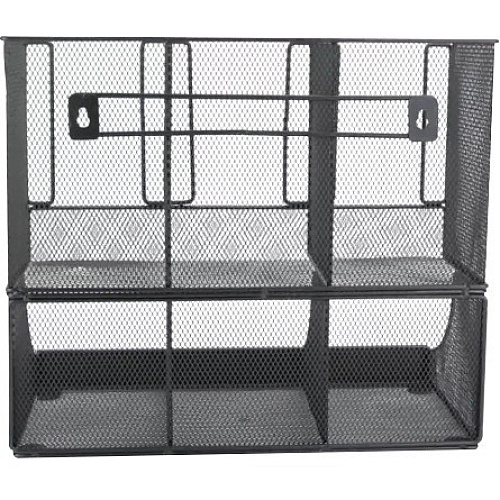 Mind Reader 6-Compartment Coffee Condiment Organizer 6 Compartment(s) - 2 Tier(s) - 11.05" Height x 12.80" Width x 6.30" Length - Counter, Desktop, Tabletop - Durable, Lightweight, Easy to Clean, Food Safe - Black - Metal Mesh - 1 Each (UPMESH)