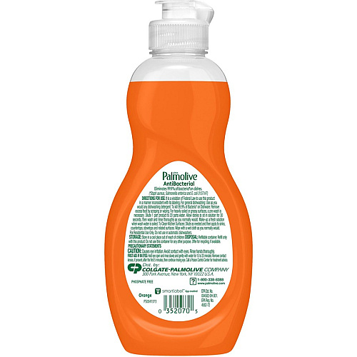 Palmolive&reg; Antibacterial Liquid Dish Soap, Citrus, 9.7-oz. Bottle Concentrate - 9.7 fl oz (0.3 quart) - Mild Citrus Scent - 1 Each - Anti-bacterial, Non-abrasive, Phosphate-free, Residue-free - Orange (61032017)