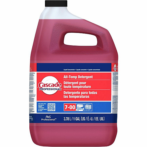Cascade  All-Temp Detergent For Dish - Concentrate - Liquid - 128 fl oz (4 quart) - Phthalate-free, Triclosan-free, Alkylphenol-free, Anti-limescale, Heavy Duty - Red - 2 / Carton (71189)