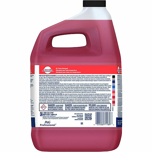 Cascade  All-Temp Detergent For Dish - Concentrate - Liquid - 128 fl oz (4 quart) - Phthalate-free, Triclosan-free, Alkylphenol-free, Anti-limescale, Heavy Duty - Red - 2 / Carton (71189)