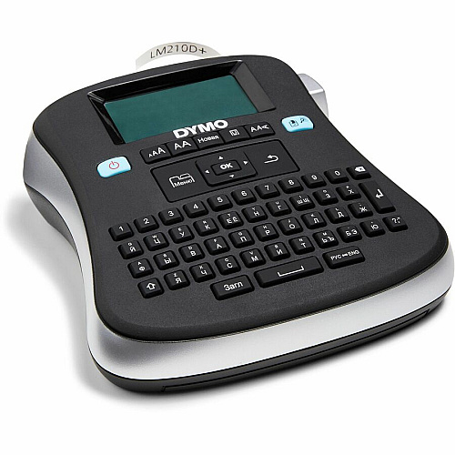 Dymo LabelManager 210D All-Purpose Label Maker Tape - 0.25" , 0.38" , 0.50" - Black - Handheld - Internal Memory, Save Text, English Layout Keyboard, Portable - for Home, Office (2175085)