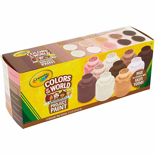 Crayola Colors of the World Washable Kids Paint Liquid - 2 fl oz - 10 / Pack - Assorted (542315)