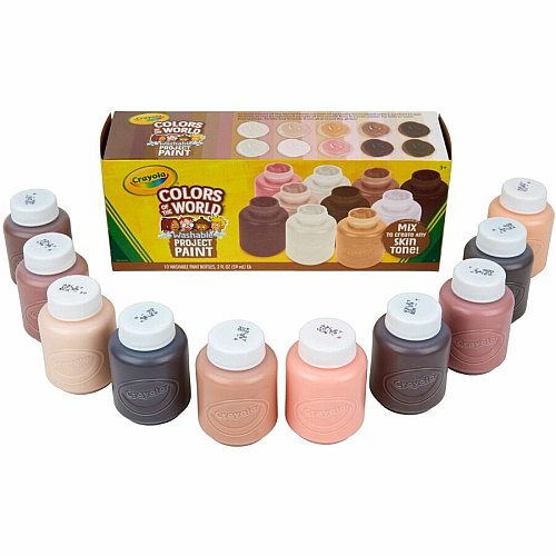 Crayola Colors of the World Washable Kids Paint Liquid - 2 fl oz - 10 / Pack - Assorted (542315)