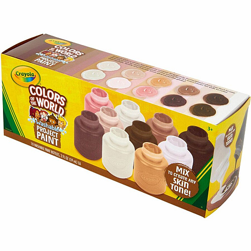 Crayola Colors of the World Washable Kids Paint Liquid - 2 fl oz - 10 / Pack - Assorted (542315)