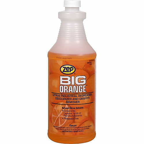 Zep Commercial Big Orange Citrus Industrial Cleaner 32 fl oz (1 quart) - Orange Citrus Scent - Deodorize, Organic, Caustic-free, Petroleum Free, Deodorant, Pleasant Scent, Butyl-free, Phosphate-free - Orange - 12 / Box (41501)