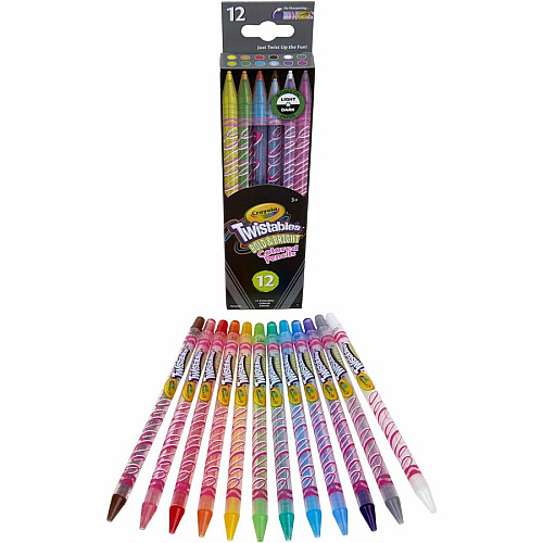 Crayola Twistables Colored Pencils Assorted Lead - Clear Plastic Barrel - 12 / Pack (682451)