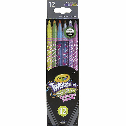 Crayola Twistables Colored Pencils Assorted Lead - Clear Plastic Barrel - 12 / Pack (682451)