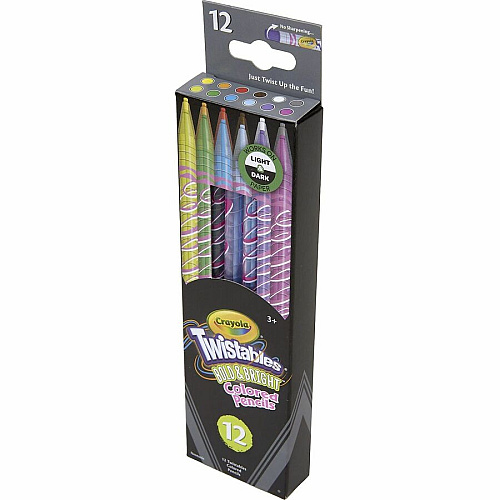 Crayola Twistables Colored Pencils Assorted Lead - Clear Plastic Barrel - 12 / Pack (682451)