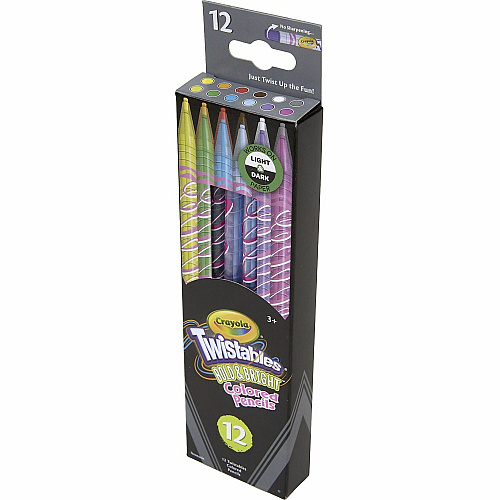 Crayola Twistables Colored Pencils Assorted Lead - Clear Plastic Barrel - 12 / Pack (682451)