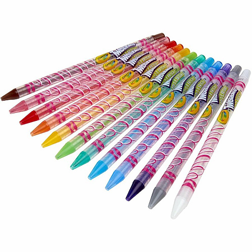 Crayola Twistables Colored Pencils Assorted Lead - Clear Plastic Barrel - 12 / Pack (682451)