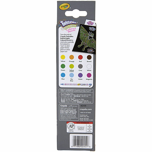Crayola Twistables Colored Pencils Assorted Lead - Clear Plastic Barrel - 12 / Pack (682451)