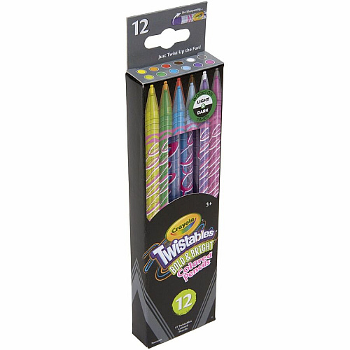 Crayola Twistables Colored Pencils Assorted Lead - Clear Plastic Barrel - 12 / Pack (682451)