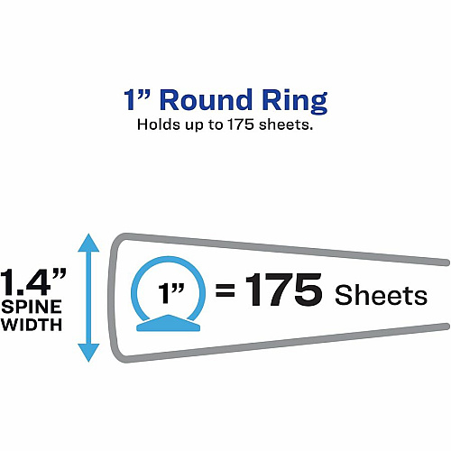 Avery&reg; Flexi-View 3 Ring Binder, 1 Inch Round Rings, 1 Red Binder 1" Binder Capacity - Letter - 8 1/2" x 11" Sheet Size - 175 Sheet Capacity - Fastener(s): Round Ring - Pocket(s): 1, Inside Back - Polypropylene, Poly - Red - Durable, Spine, Fl (17606)