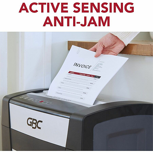 GBC Momentum Paper Shredder, X20-07, Micro-Cut, P-4, Anti-Jam, 20 Sheets Continuous Shredder - Micro Cut - 20 Per Pass - for shredding Paper Clip, Paper, Junk Mail, Staples - P-4 - 9" Throat - 4 Hour Run Time - 7 gal Wastebin Capacity - Black (WSM177001)