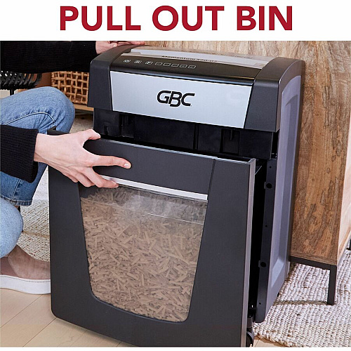 GBC Momentum Paper Shredder, X20-07, Micro-Cut, P-4, Anti-Jam, 20 Sheets Continuous Shredder - Micro Cut - 20 Per Pass - for shredding Paper Clip, Paper, Junk Mail, Staples - P-4 - 9" Throat - 4 Hour Run Time - 7 gal Wastebin Capacity - Black (WSM177001)