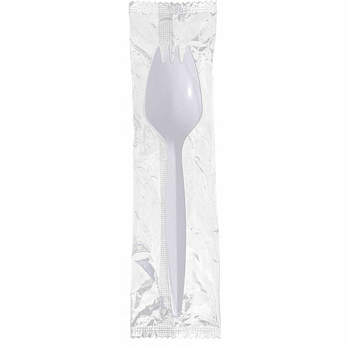 Genuine Joe Individually Wrapped Sporks Spork - Breakroom - Disposable - White - 1000 / Carton (GJO20051)