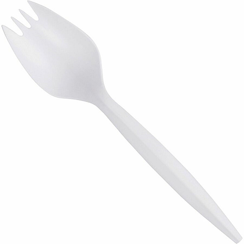 Genuine Joe Individually Wrapped Sporks Spork - Breakroom - Disposable - White - 1000 / Carton (GJO20051)