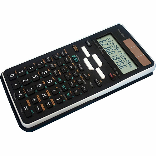 Sharp Scientific Calculator with 2-line Display 273 Functions - Durable, 3-D Light Reflecting Cover - 2 Line(s) - 12 Digits - LCD - Battery/Solar Powered - Battery Included - 6.4" Height x 3.4" Width x 0.6" Depth - Black - 1 Each (EL531TGBBW)
