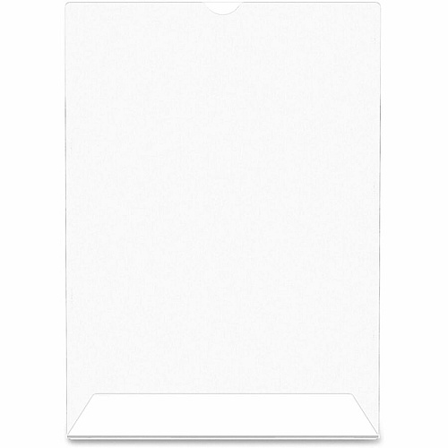 Deflecto Superior Image Slanted Sign Holders 8.5" Width x 11" Height x 3.5" Depth - L-shaped Shape - Top Loading, Durable - Polystyrene - Clear - 12 / Carton (590101CT)
