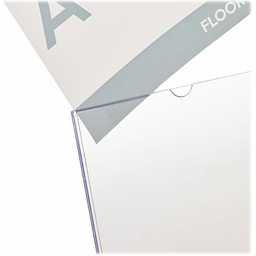 Deflecto Superior Image Slanted Sign Holders 8.5" Width x 11" Height x 3.5" Depth - L-shaped Shape - Top Loading, Durable - Polystyrene - Clear - 12 / Carton (590101CT)