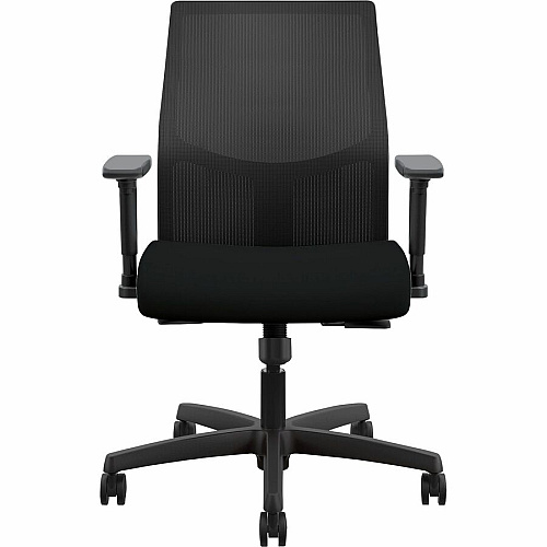 HON Ignition Seating Mid-back Task Chair Black Seat Color - Fabric Seat Material - Mesh Back Material - Black Frame Color - 5-star Base - 1 Each (ITLMKD1MC10B)