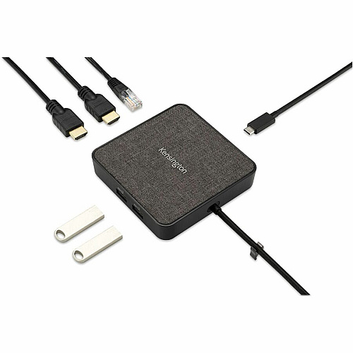Kensington MD120U4 USB4 Portable Docking Station for Monitor, Notebook - USB4 - 2 Displays Supported - 4K, 8K - 3840 x 2160, 7680 x 4320 - 3 x USB Ports - 2 x USB Type-A Ports - USB Type-A - 1 x USB Type-C Ports - USB Type-C - Network (RJ-45) - 2  (32850)