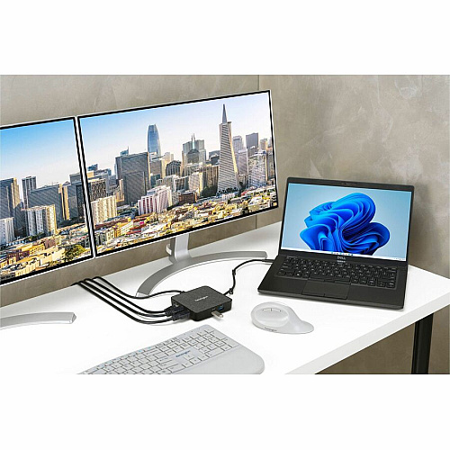 Kensington MD120U4 USB4 Portable Docking Station for Monitor, Notebook - USB4 - 2 Displays Supported - 4K, 8K - 3840 x 2160, 7680 x 4320 - 3 x USB Ports - 2 x USB Type-A Ports - USB Type-A - 1 x USB Type-C Ports - USB Type-C - Network (RJ-45) - 2  (32850)