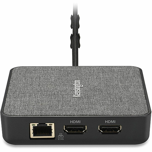 Kensington MD120U4 USB4 Portable Docking Station for Monitor, Notebook - USB4 - 2 Displays Supported - 4K, 8K - 3840 x 2160, 7680 x 4320 - 3 x USB Ports - 2 x USB Type-A Ports - USB Type-A - 1 x USB Type-C Ports - USB Type-C - Network (RJ-45) - 2  (32850)