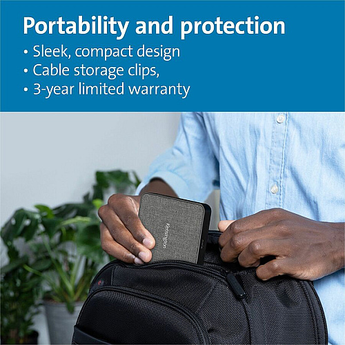 Kensington MD120U4 USB4 Portable Docking Station for Monitor, Notebook - USB4 - 2 Displays Supported - 4K, 8K - 3840 x 2160, 7680 x 4320 - 3 x USB Ports - 2 x USB Type-A Ports - USB Type-A - 1 x USB Type-C Ports - USB Type-C - Network (RJ-45) - 2  (32850)