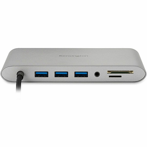 Kensington UH1440P USB-C Dual Video Mobile Dock for Notebook, Tablet, Smartphone, Monitor - Memory Card Reader - SD, microSD - USB Type C - 2 Displays Supported - Full HD - 1920 x 1080 - 3 x USB Ports - USB Type-A - USB Type-C - 1 x RJ-45 Ports -  (33853)