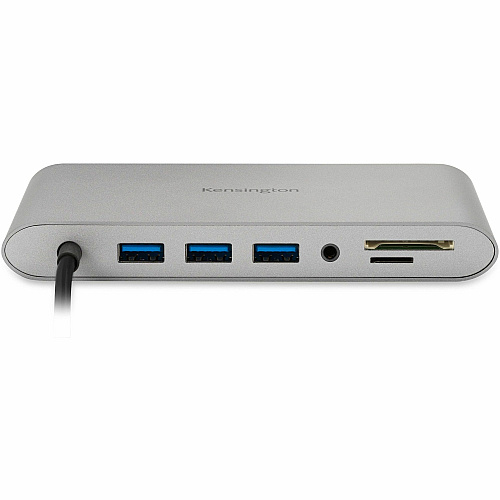 Kensington UH1440P USB-C Dual Video Mobile Dock for Notebook, Tablet, Smartphone, Monitor - Memory Card Reader - SD, microSD - USB Type C - 2 Displays Supported - Full HD - 1920 x 1080 - 3 x USB Ports - USB Type-A - USB Type-C - 1 x RJ-45 Ports -  (33853)