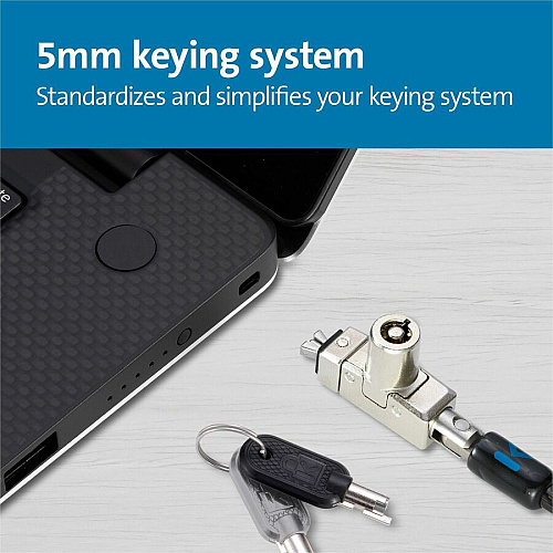Kensington Slim N17 2.0 Keyed Laptop Lock 6 ft Cable - Keyed Lock - Black - Carbon Steel - For Notebook (60500)