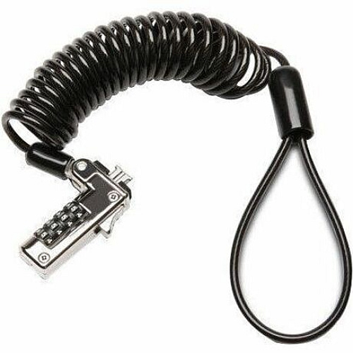 Kensington Slim Portable Combination Lock 5.91 ft Cable - Resettable - 4-digit - Combination Lock - Black - Carbon Steel, Plastic - For Notebook - Self-coiling (60625)