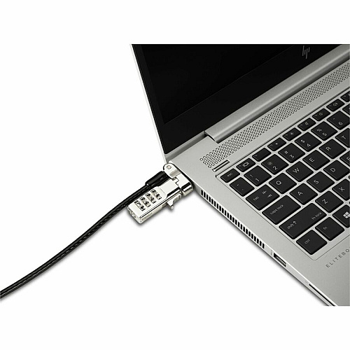 Kensington Universal 3-n-1 Combination Laptop Lock 6 ft Cable - Resettable - 4-digit - Combination Lock - Black - Carbon Steel, Plastic - For Notebook (62317)