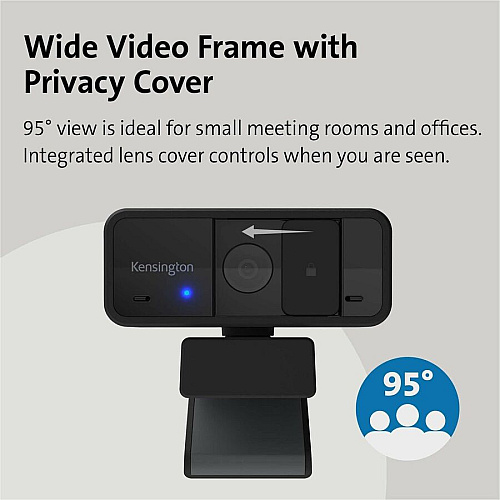 Kensington Webcam - Black - 1 Pack(s) 1920 x 1080 Video - Fixed Focus - Microphone (80250)