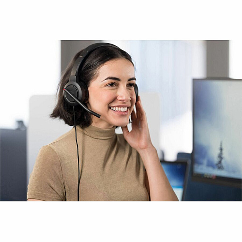Kensington H1000 USB-C On-Ear Headset Stereo - USB Type C - Wired - On-ear - Binaural - Circumaural - 6 ft Cable - Directional, Noise Cancelling Microphone - Black (83450)