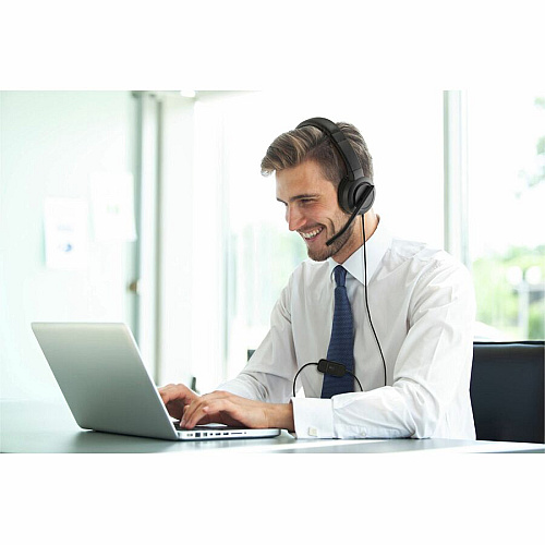 Kensington H1000 USB-C On-Ear Headset Stereo - USB Type C - Wired - On-ear - Binaural - Circumaural - 6 ft Cable - Directional, Noise Cancelling Microphone - Black (83450)