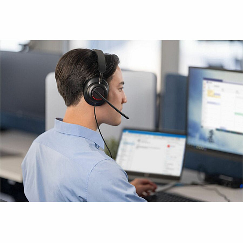 Kensington H2000 USB-C Over-Ear Headset Stereo - USB Type C - Wired - Over-the-ear - Binaural - Circumaural - 6 ft Cable - Noise Cancelling Microphone - Noise Canceling - Black (83451)