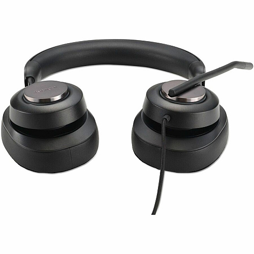 Kensington H2000 USB-C Over-Ear Headset Stereo - USB Type C - Wired - Over-the-ear - Binaural - Circumaural - 6 ft Cable - Noise Cancelling Microphone - Noise Canceling - Black (83451)