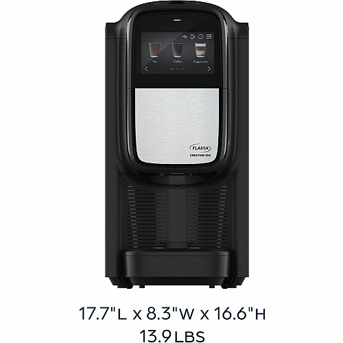 Flavia&reg; C300 Coffee Machine Brewer, 4.5" Touch Screen, Single-Serve Black (18000587)