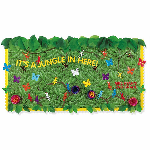 Fadeless Bulletin Board Paper Rolls Classroom, Door, File Cabinet, School, Home, Office Project, Display, Table Skirting, Party, Decoration - 48" Width x 50 ft Length - Tropical Foliage - Paper - 1 Roll (P0056255)